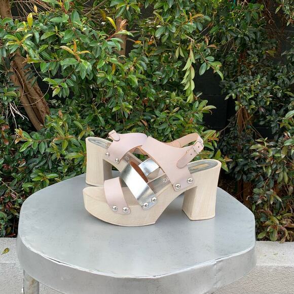 Marco Tozzi Italian Pink Silver Wood Leather S
Chunky Platform Sandals 39 8.5 - Picture 3 of 12